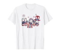 Patriotic Nurse - Red White & Blue Memorial Day & 4 luglio Maglietta