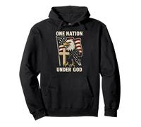 Patriotic One Nation Under God - Fede Cristiana da Uomo Vintage Felpa con Cappuccio