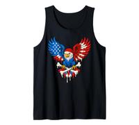 Patriotic Pirate Eagle Bandiera Americana Skull Bones 4 luglio Canotta