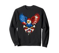 Patriotic Pirate Eagle Bandiera Americana Skull Bones 4 luglio Felpa