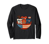 Patriotic Pup & Ramen Stelle, strisce e slurps Maglia a Manica