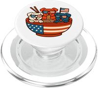 Patriotic Pup & Ramen Stelle, strisce e slurps PopSockets PopGrip per MagSafe