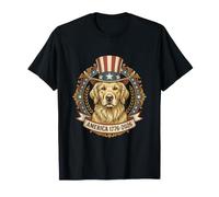 Patriotic Retriever Labrador Cane Uncle Sam America 1776 Maglietta