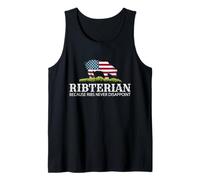 Patriotic Ribs Lover Men Pig Carne Barbecue BBQ Ribs Canotta