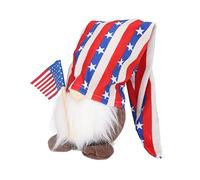 Patriotic Senza Volto Bambola Gnomo o Ornamento Nano per Ufficio - Decorazione della Bandiera Americana (Barba bianca)