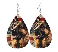 Patriotic Shepherd German American Flag Donna Pendenti Eleganti Orecchini Pendenti Lunghi Orecchino A Gancio Per Festa Fori Multipli Regalo