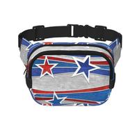 Patriotic Stars Stripes Independence Day Print Square Double Layer Marsupio Uomini Donne Quotidiano Sport All'aperto Corsa Viaggio