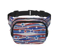 Patriotic Stars Stripes Independence Day Print Unisex Square Double Layer Marsupio Crossbody Marsupio da viaggio accessorio per allenamento, nero, taglia unica, Nero, One Size