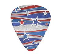 Patriotic Stars Strips Independence Day Plettro per chitarra avanzato 12 pezzi Tre spessori per basso, chitarra elettrica, borsa per chitarra acustica