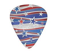 Patriotic Stars Strips Independence Day Plettro per chitarra avanzato 12 pezzi Tre spessori per basso, chitarra elettrica, borsa per chitarra acustica
