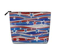 Patriotic Stars Strips - Trousse da viaggio in canapa finta per il giorno dell'indipendenza, riutilizzabile, per cosmetici, accessori, articoli da toeletta da donna, molteplici usi, Nero , Taglia