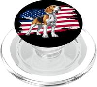 Patriotic USA American Flag 4th July Merica Beagle Lover PopSockets PopGrip per MagSafe