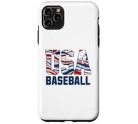 Patriotic USA American Flag Baseball players Custodia per iPhone 11 Pro Max