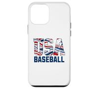 Patriotic USA American Flag Baseball players Custodia per iPhone 12 mini