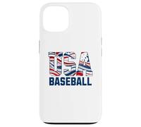 Patriotic USA American Flag Baseball players Custodia per iPhone 13