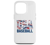 Patriotic USA American Flag Baseball players Custodia per iPhone 13 Pro