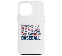 Patriotic USA American Flag Baseball players Custodia per iPhone 13 Pro Max
