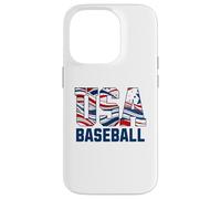Patriotic USA American Flag Baseball players Custodia per iPhone 14 Pro
