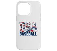 Patriotic USA American Flag Baseball players Custodia per iPhone 14 Pro Max