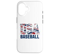 Patriotic USA American Flag Baseball players Custodia per iPhone 16