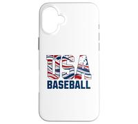 Patriotic USA American Flag Baseball players Custodia per iPhone 16 Plus