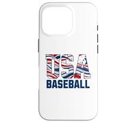 Patriotic USA American Flag Baseball players Custodia per iPhone 16 Pro