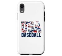 Patriotic USA American Flag Baseball players Custodia per iPhone XR