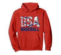 Patriotic USA American Flag Baseball players Felpa con Cappuccio