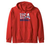 Patriotic USA American Flag Baseball players Felpa con Cappuccio