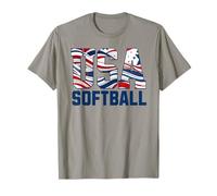 Patriotic USA American Flag Softball. Maglietta