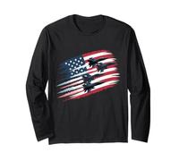 Patriotic USA Flag Fighter Jets Boys 4 luglio Maglia a Manica