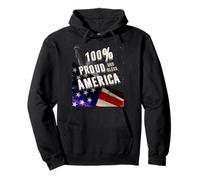 Patriotic USA Flag Proud To Be An American Citizen Veteran Felpa con Cappuccio