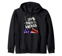 Patriotic USA Flag Proud To Be An American Citizen Veteran Felpa con Cappuccio