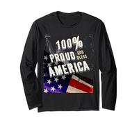 Patriotic USA Flag Proud To Be An American Citizen Veteran Maglia a Manica