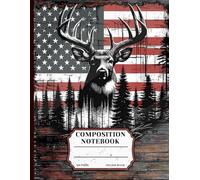 Patriotic Whitetail Deer Hunting Lined Journal: Distressed American Flag Buck Camo Writing Book. Cool College Ruled Composition Notebook for Teens, University Students, Hunters and Men