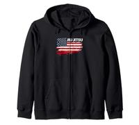 Patrioticic American USA E Jiu-Jitsu Grappling Felpa con Cappuccio