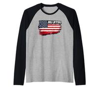 Patrioticic American USA E Jiu-Jitsu Grappling Maglia con Maniche Raglan