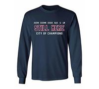 Patriots Still Here City Of Champions Adulti Manica Lunga Shirt-Navy