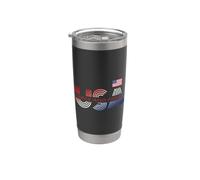 Patriottic USA Team Sport Orgoglioso American Track And Bicchiere termico in acciaio inox doppia parete
