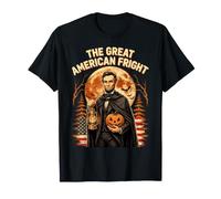 Patriottica America Abramo Lincoln Halloween Vintage Maglietta
