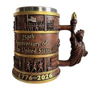 patriottica, in resina, 300 ml, da caffè con latte per la casa, per bevande del 250° anniversario d'America, per donne, uomini, viaggiatori, collezionisti, ufficio a casa, soggiorno