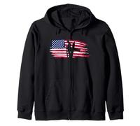 Patriottica US American Flag - USA Veteran Felpa con Cappuccio