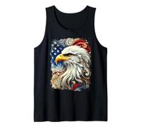 Patriottico Aquila calva con bandiera americana arte astratta Canotta