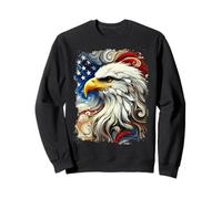 Patriottico Aquila calva con bandiera americana arte astratta Felpa