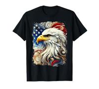 Patriottico Aquila calva con bandiera americana arte astratta Maglietta