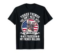 Patriottico Bulldog francese bandiera americana zampa di cane 4 luglio Maglietta