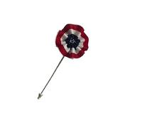 Patriottico Rosetta Spilla da Risvolto Fiore USA Rosso Bianco Blu Fiore all'occhiello Matrimonio Tutti i giorni America Mens Accessorio Moda, Small, Tessuto, Senza pietra