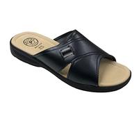 Patrizia Azzi ARIZONA CIABATTE UOMO MADE IN ITALY SOTTOPIEDE IN VERA PELLE TOMAIA INCROCIATA (NERO, Sistema Taglie Calzature EU, Adulto, Numero, Media, 40)