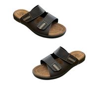 Patrizia Azzi Arizona Sandalo Ciabatta Uomo sottopiede vera pelle made in Italy 8612 (Moro, numeric_46)