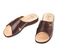 Patrizia Azzi Pantofola Ciabatta Uomo Estivo Sottopiede in Pelle Arizona (Marron, numeric_45)